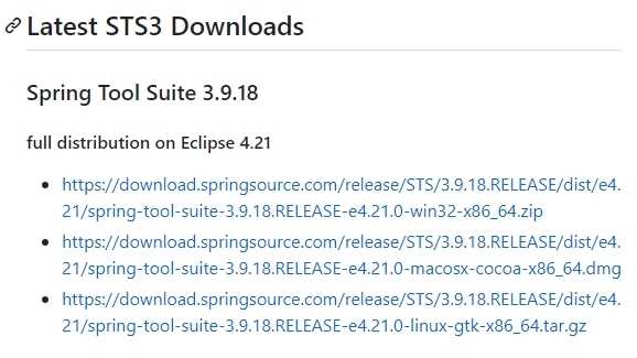 github에서 STS 3 다운로드하기